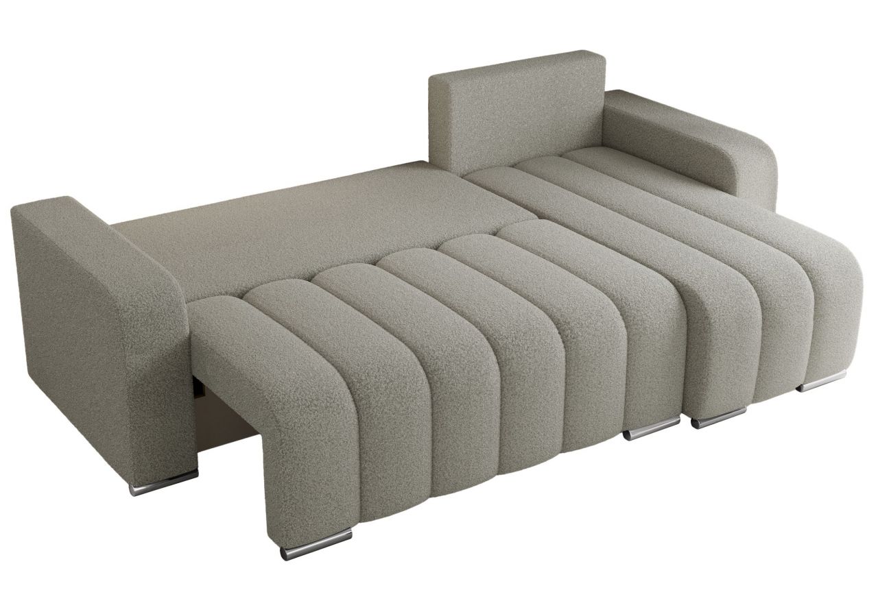 Narożnik KIRASSO L - uniwersalny - jasnoszary, boucle