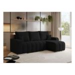 Narożnik KIRASSO L - uniwersalny - czarny, boucle