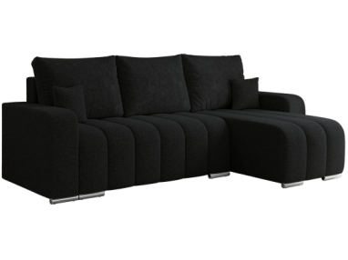 Narożnik KIRASSO L - uniwersalny - czarny, boucle