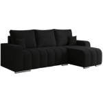 Narożnik KIRASSO L - uniwersalny - czarny, boucle