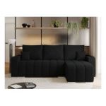 Narożnik KIRASSO L - uniwersalny - czarny, boucle