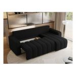 Narożnik KIRASSO L - uniwersalny - czarny, boucle