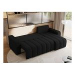 Narożnik KIRASSO L - uniwersalny - czarny, boucle