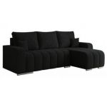 Narożnik KIRASSO L - uniwersalny - czarny, boucle