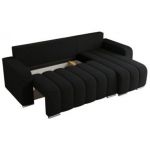 Narożnik KIRASSO L - uniwersalny - czarny, boucle