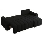 Narożnik KIRASSO L - uniwersalny - czarny, boucle