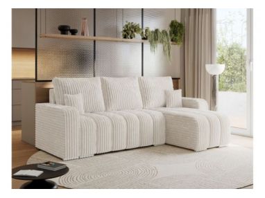 Narożnik KIRASSO L - uniwersalny - beżowy, sztruks