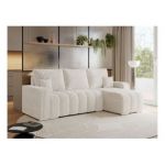 Narożnik KIRASSO L - uniwersalny - beżowy, sztruks