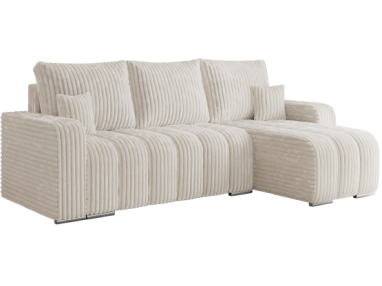 Narożnik KIRASSO L - uniwersalny - beżowy, sztruks