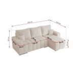 Narożnik KIRASSO L - uniwersalny - beżowy, sztruks