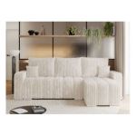 Narożnik KIRASSO L - uniwersalny - beżowy, sztruks