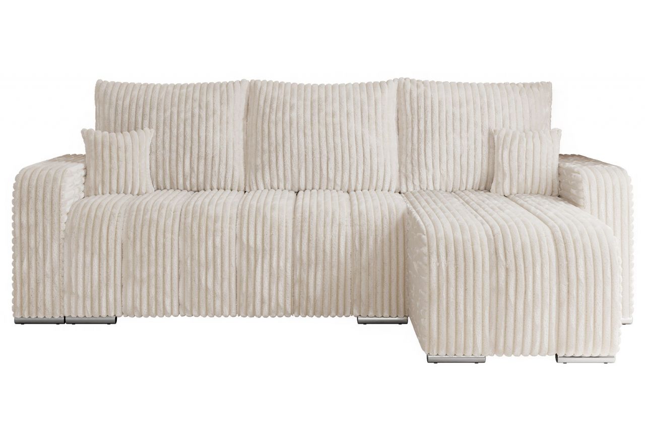 Narożnik KIRASSO L - uniwersalny - beżowy, sztruks