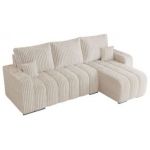 Narożnik KIRASSO L - uniwersalny - beżowy, sztruks