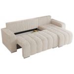 Narożnik KIRASSO L - uniwersalny - beżowy, sztruks