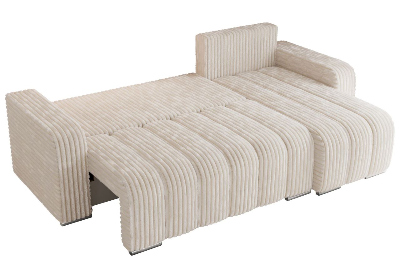 Narożnik KIRASSO L - uniwersalny - beżowy, sztruks