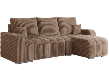 Narożnik KIRASSO L - uniwersalny - brązowy, sztruks