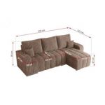 Narożnik KIRASSO L - uniwersalny - brązowy, sztruks