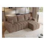 Narożnik KIRASSO L - uniwersalny - brązowy, sztruks