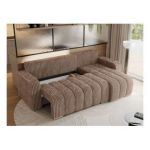 Narożnik KIRASSO L - uniwersalny - brązowy, sztruks