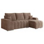 Narożnik KIRASSO L - uniwersalny - brązowy, sztruks