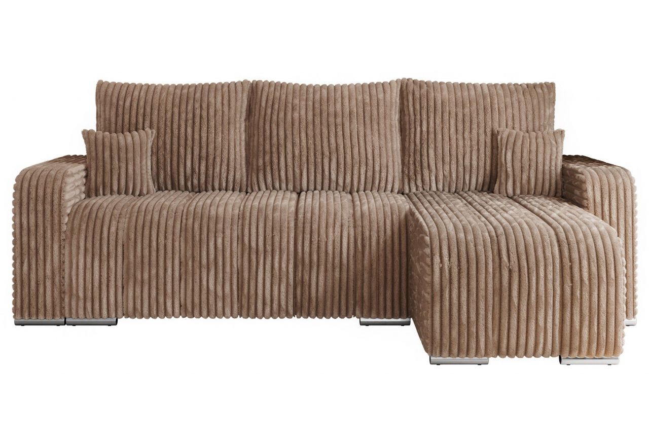 Narożnik KIRASSO L - uniwersalny - brązowy, sztruks