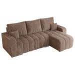 Narożnik KIRASSO L - uniwersalny - brązowy, sztruks