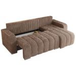 Narożnik KIRASSO L - uniwersalny - brązowy, sztruks