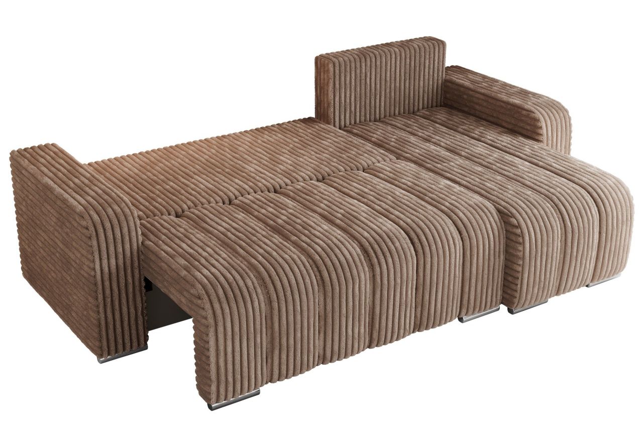 Narożnik KIRASSO L - uniwersalny - brązowy, sztruks