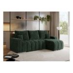 Narożnik KIRASSO L - uniwersalny - zielony, sztruks