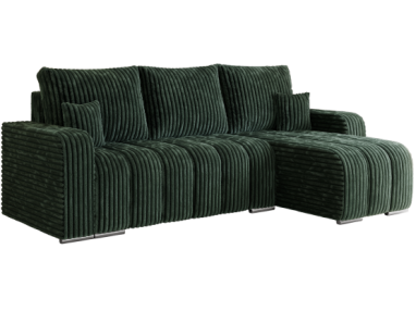 Narożnik KIRASSO L - uniwersalny - zielony, sztruks