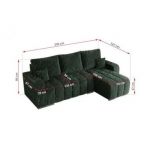 Narożnik KIRASSO L - uniwersalny - zielony, sztruks