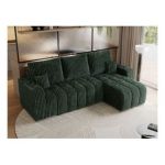 Narożnik KIRASSO L - uniwersalny - zielony, sztruks