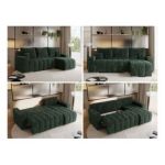 Narożnik KIRASSO L - uniwersalny - zielony, sztruks