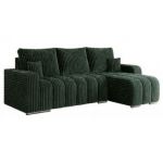 Narożnik KIRASSO L - uniwersalny - zielony, sztruks