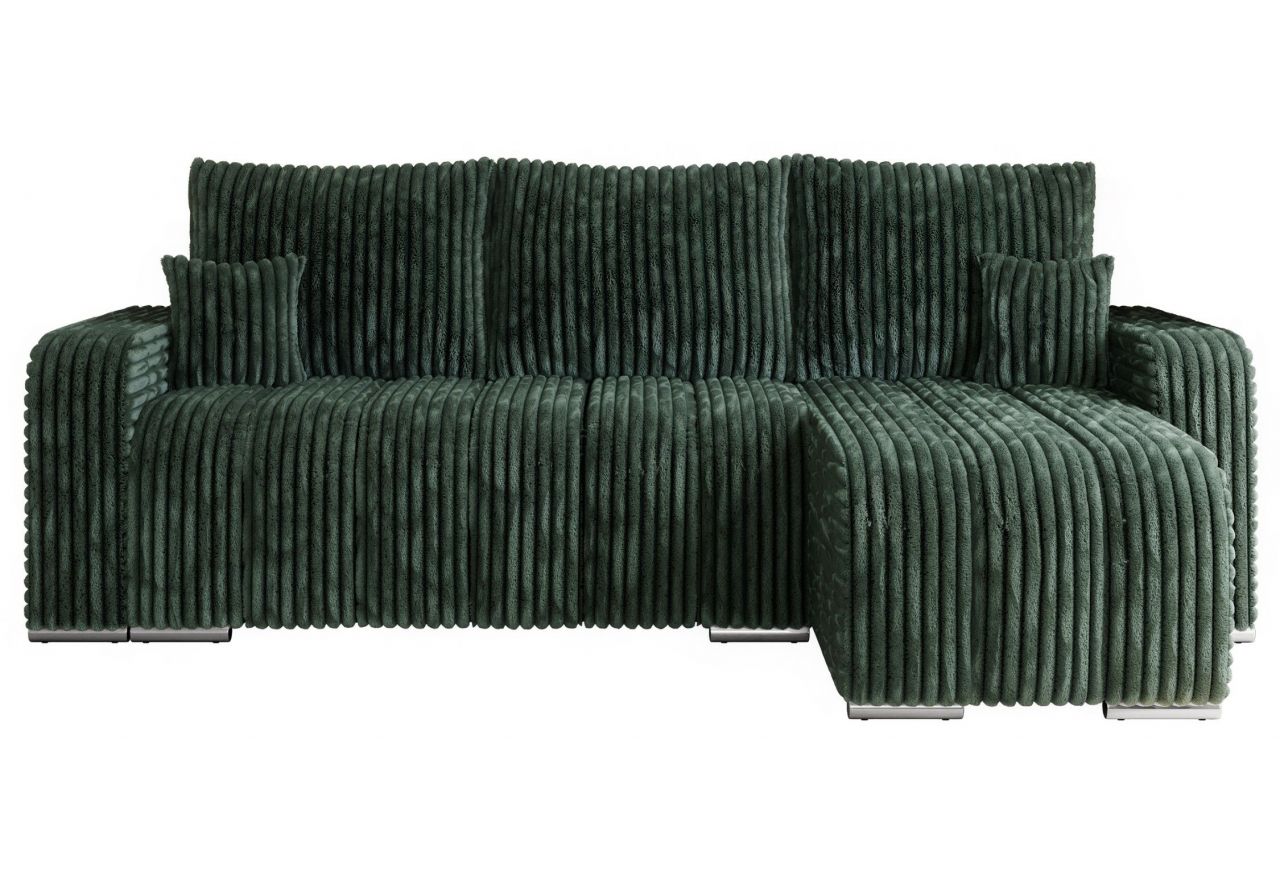 Narożnik KIRASSO L - uniwersalny - zielony, sztruks