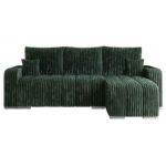 Narożnik KIRASSO L - uniwersalny - zielony, sztruks