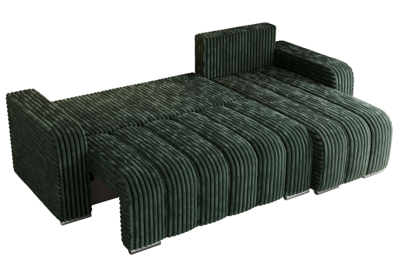 Narożnik KIRASSO L - uniwersalny - zielony, sztruks