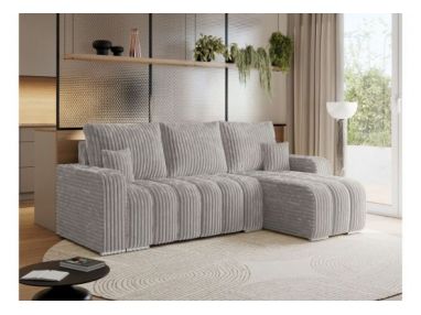 Narożnik KIRASSO L - uniwersalny - jasnoszary, sztruks