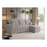 Narożnik KIRASSO L - uniwersalny - jasnoszary, sztruks