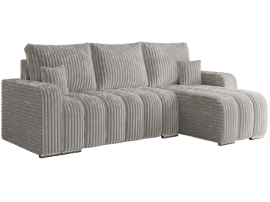 Narożnik KIRASSO L - uniwersalny - jasnoszary, sztruks