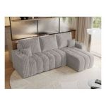 Narożnik KIRASSO L - uniwersalny - jasnoszary, sztruks