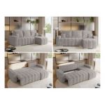 Narożnik KIRASSO L - uniwersalny - jasnoszary, sztruks