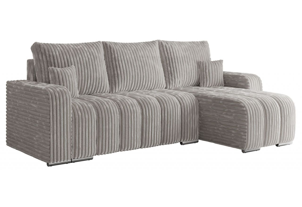 Narożnik KIRASSO L - uniwersalny - jasnoszary, sztruks