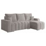 Narożnik KIRASSO L - uniwersalny - jasnoszary, sztruks