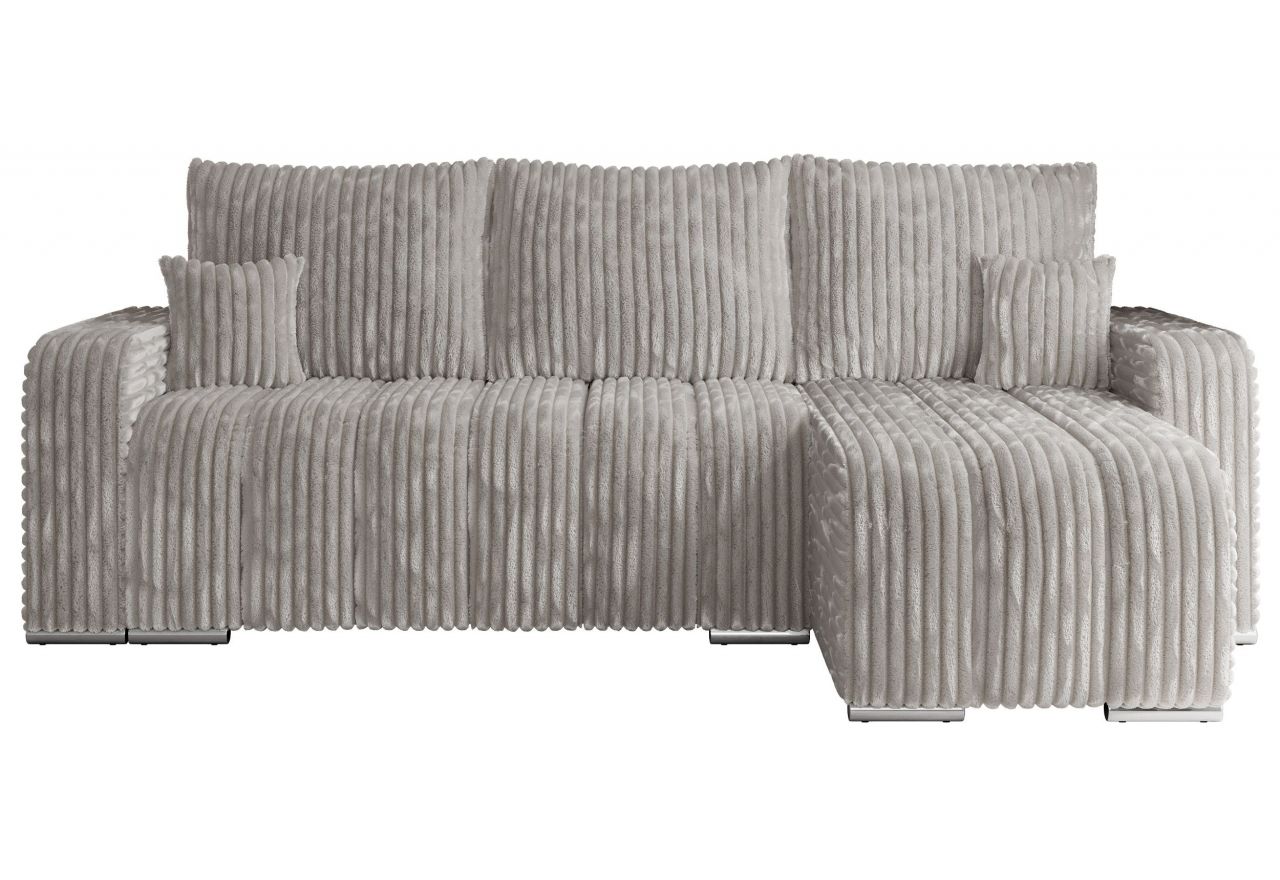 Narożnik KIRASSO L - uniwersalny - jasnoszary, sztruks