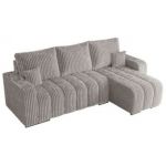 Narożnik KIRASSO L - uniwersalny - jasnoszary, sztruks