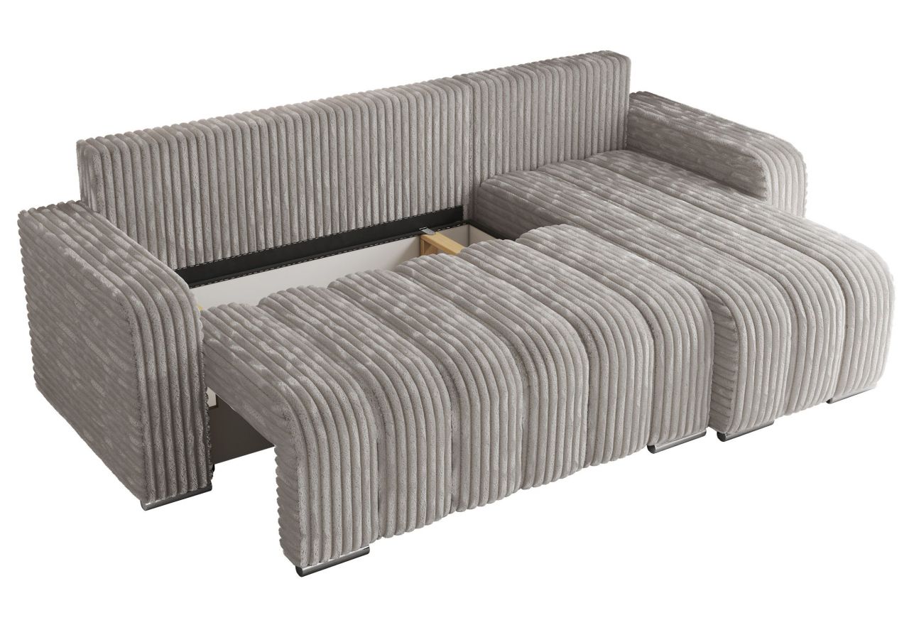 Narożnik KIRASSO L - uniwersalny - jasnoszary, sztruks