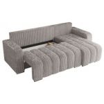 Narożnik KIRASSO L - uniwersalny - jasnoszary, sztruks