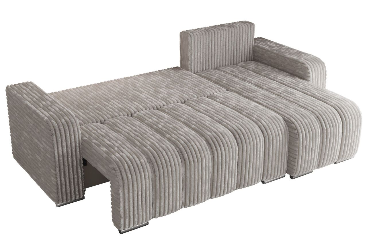 Narożnik KIRASSO L - uniwersalny - jasnoszary, sztruks