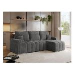 Narożnik KIRASSO L - uniwersalny - szary, sztruks